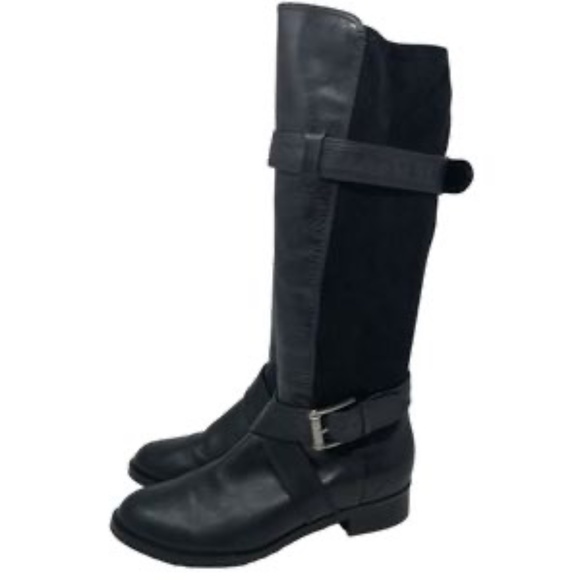 Cole Haan Nike Air Black Leather Tall Riding Boots Size 6 - Picture 4 of 8